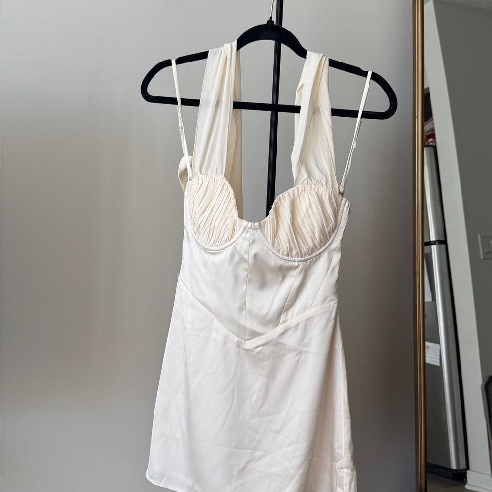 Oh Polly Cream Mini Dress